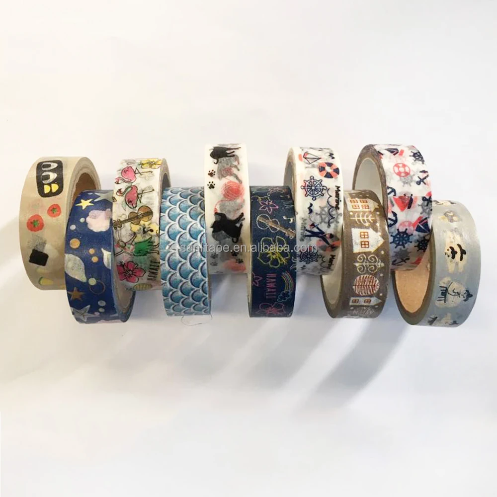 Wide anime Stickers Masking Washi Tape With Logo decorative washi tape custom printing Color DIY hand account tape
