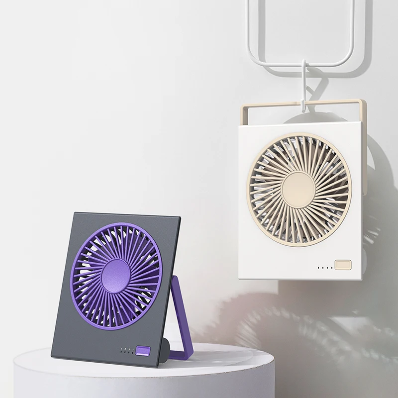 IMYCOO Low Voltage Rechargeable Folding Hanging Mini Table Fan OEM ODM Portable Square USB Desktop Fan Small Desk Fan