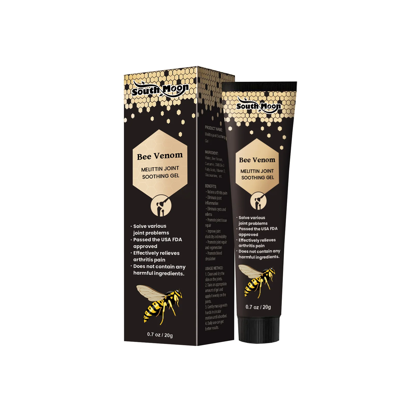 Bee venom OEM Hot Brand Relieves Pain Reducing Inflammation Improves Joint Mobility Bee Venom Melittin Joint Soothing Gel