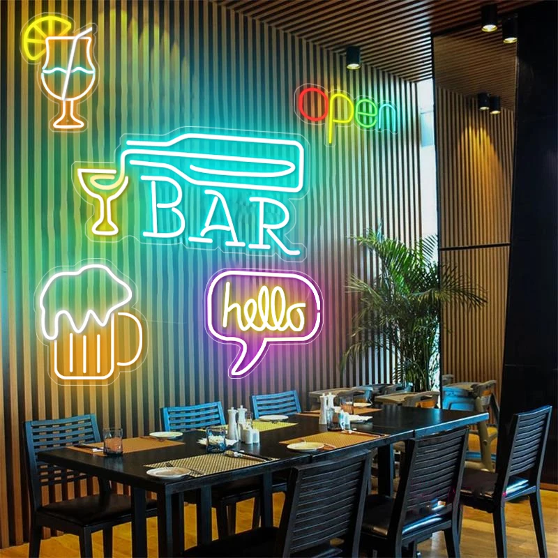 Креативные рекламные вывески Rebow декоративная подвесная Ночная лампа неоновая вывеска для изготовления вывесок на заказ гостиной