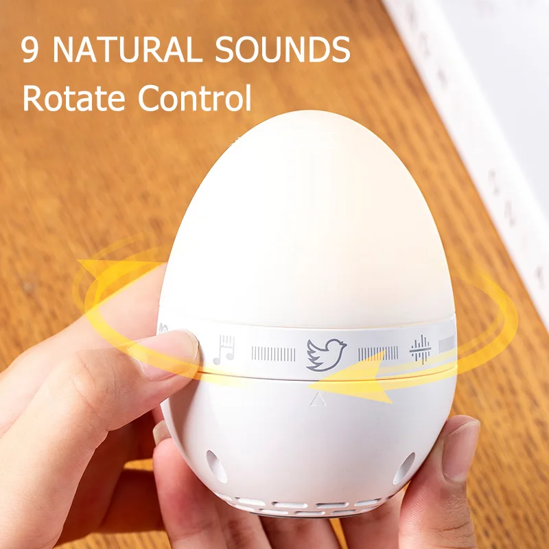 Egg Soothing Sound Machine breathing light portable Sleep aid Baby lullaby music box rechargeable white noise machine baby