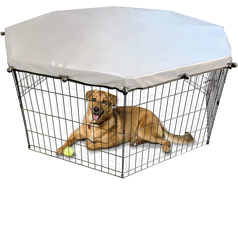 Custom Outdoor Dog Exercise Pen Cage Sun/Rain Proof Top Universal Dog Playpen Cover