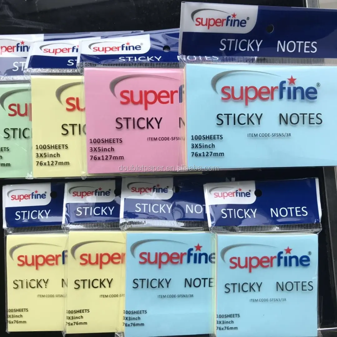 Hot sale colored sticker paper high quality adhesive sticker paper note sticky notes