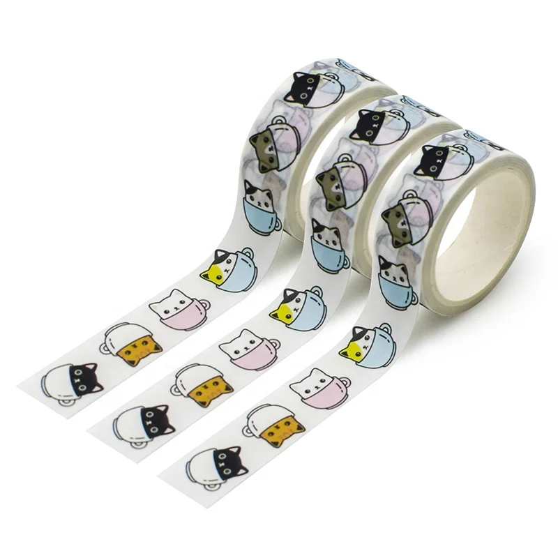 Japanese style kawaii cute cartoon painter golden band tape washi masking paper tape
