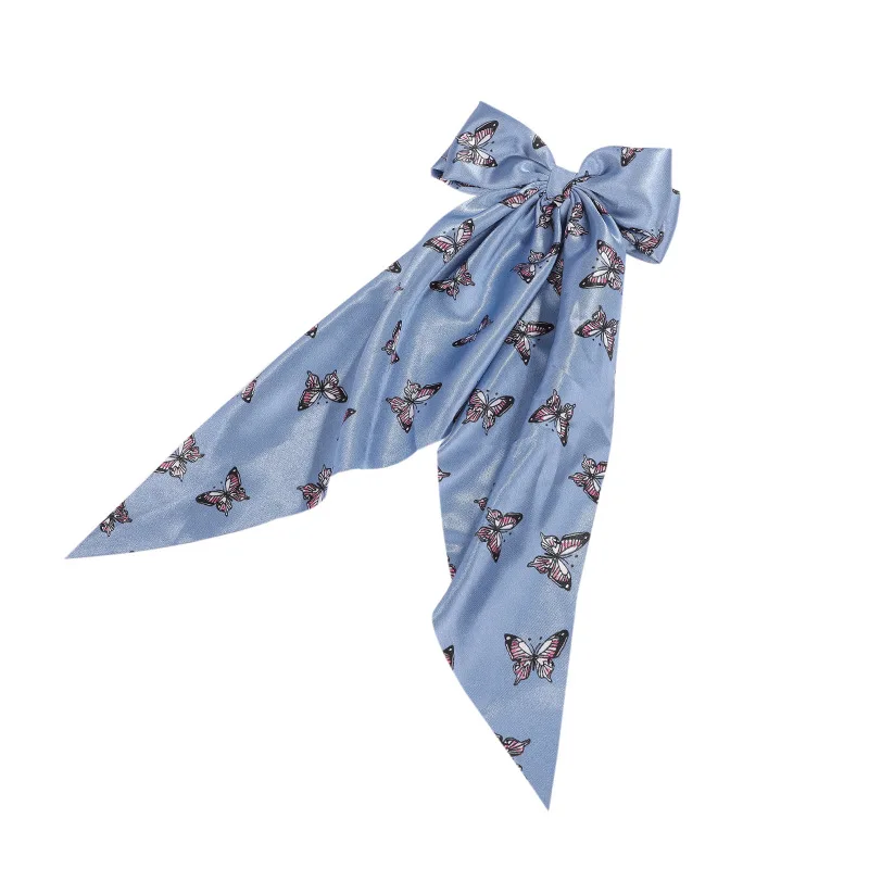 Europe America Large Bows Ribbon Hairpin Broken Flower Long Ribbon Spring Hairpin
