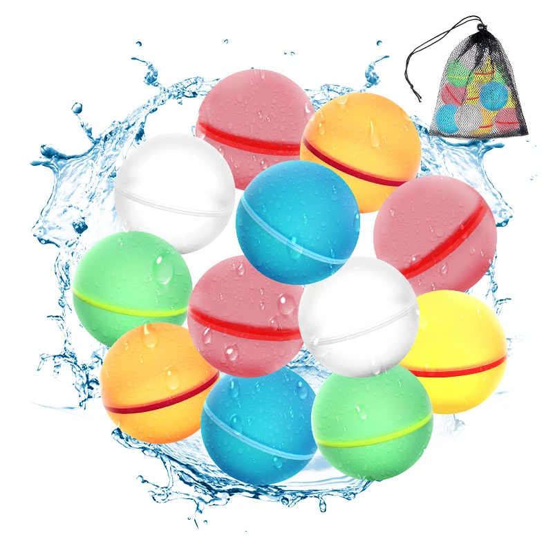 Summer Pool Toy Magnetic Water Bomb Silicone Refillable Water Balloons Reusable Water Ballons for Kids