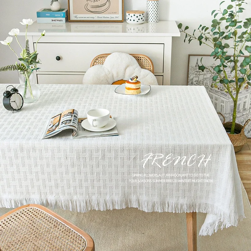 ins style Knitted  lace coffee cover advanced sense light luxury desk table cloth rectangular