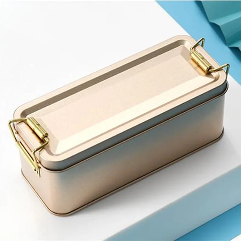 Outdoor Food Container Storage Box Rectangle Lockable Adult Aluminum Metal Box Custom Cakes Coffee Lunch Box