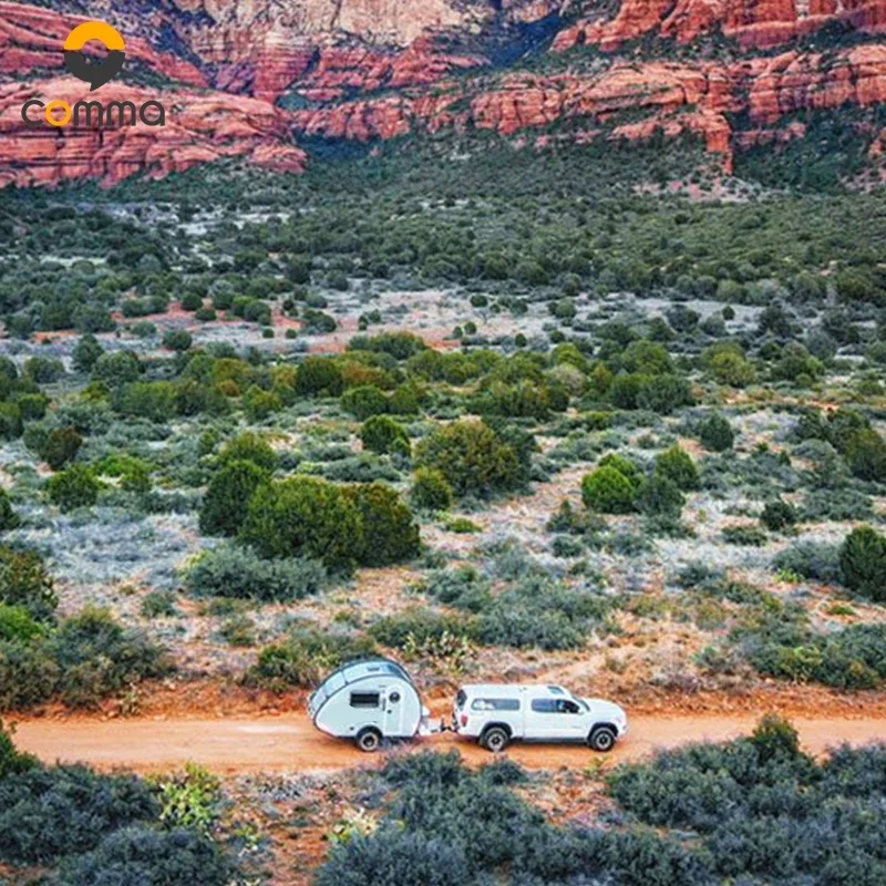 Customizable mini camper trailer travel teardrop caravan for