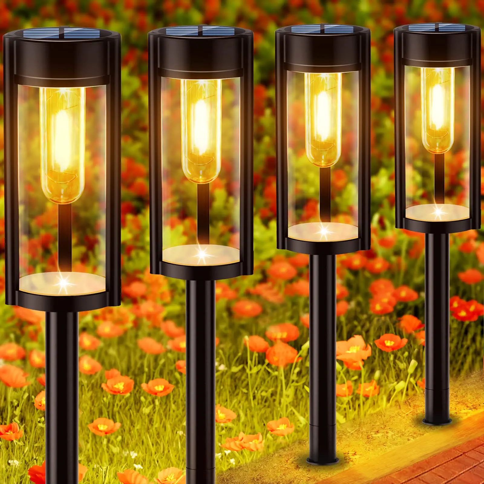 HSX Solar Lawn Light Decoration Garden Hollow Lawn Lamp Outdoor Solar Garden Pathway Waterproof LED Light