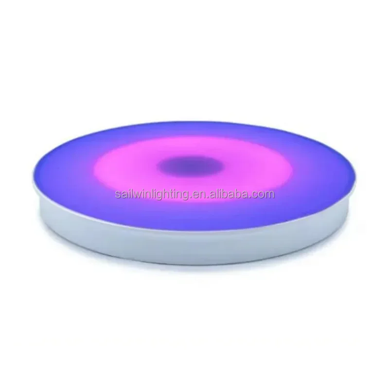 Sailwin Stage Lights Interactive Round LED Dance Floor Pressure Sensor Game Tiles Circle Light Up 3D Stage Luminous For Wedding