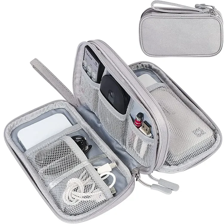 SW Travel Cable Organizer Bag Pouch Electronic Accessories Carry Case All-in-One Storage Bag for Cable Cord Charger Phone Earpho