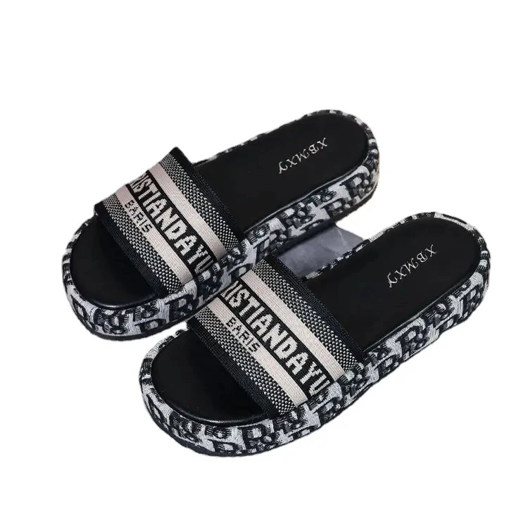 2024 Summer New Sponge Cake Thick Bottom Slides Slipper For Women New-design-rubber-slippers