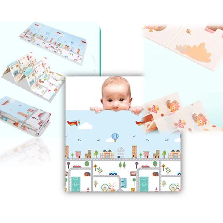 2024 high quality wholesale  non toxic waterproof double sides  for kids folding thick baby infants foldable xpe play mat