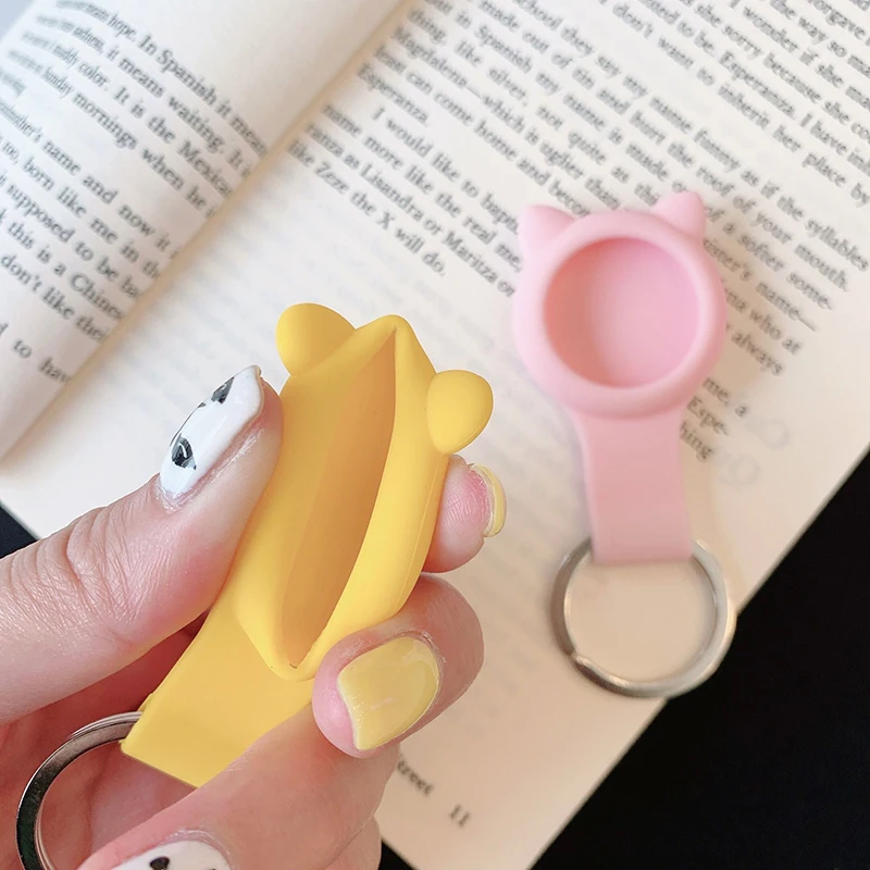 
Wholesale With Keychain Leather Case Suitable Protective Cover Silicone Airtag 