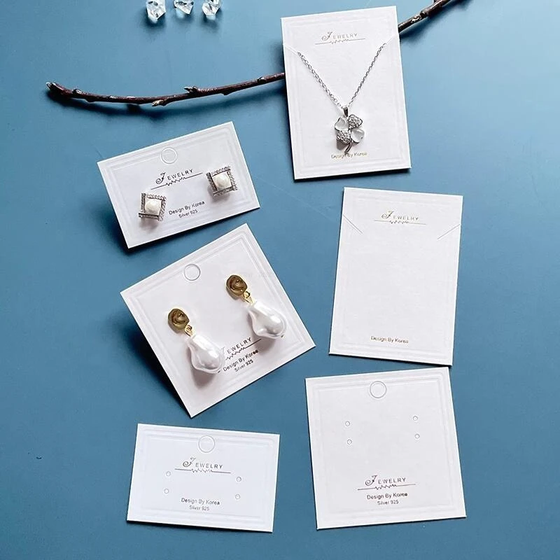 custom paper print logo earring necklace pendant jewelry display card