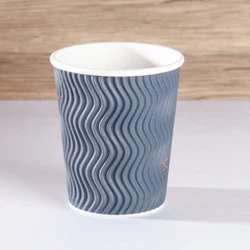 8/10/12/14/16/20oz Hot Sales Biodegradable Disposable Coffee Ripple Wall Paper Cup for sale