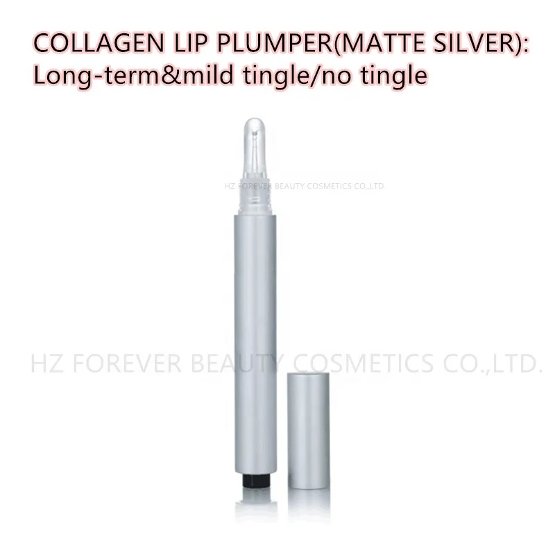 New Matte Pink Aluminium Click Lip Booster Volumising Hyaluronic Acid Extreme Lip Plumper Custom Label