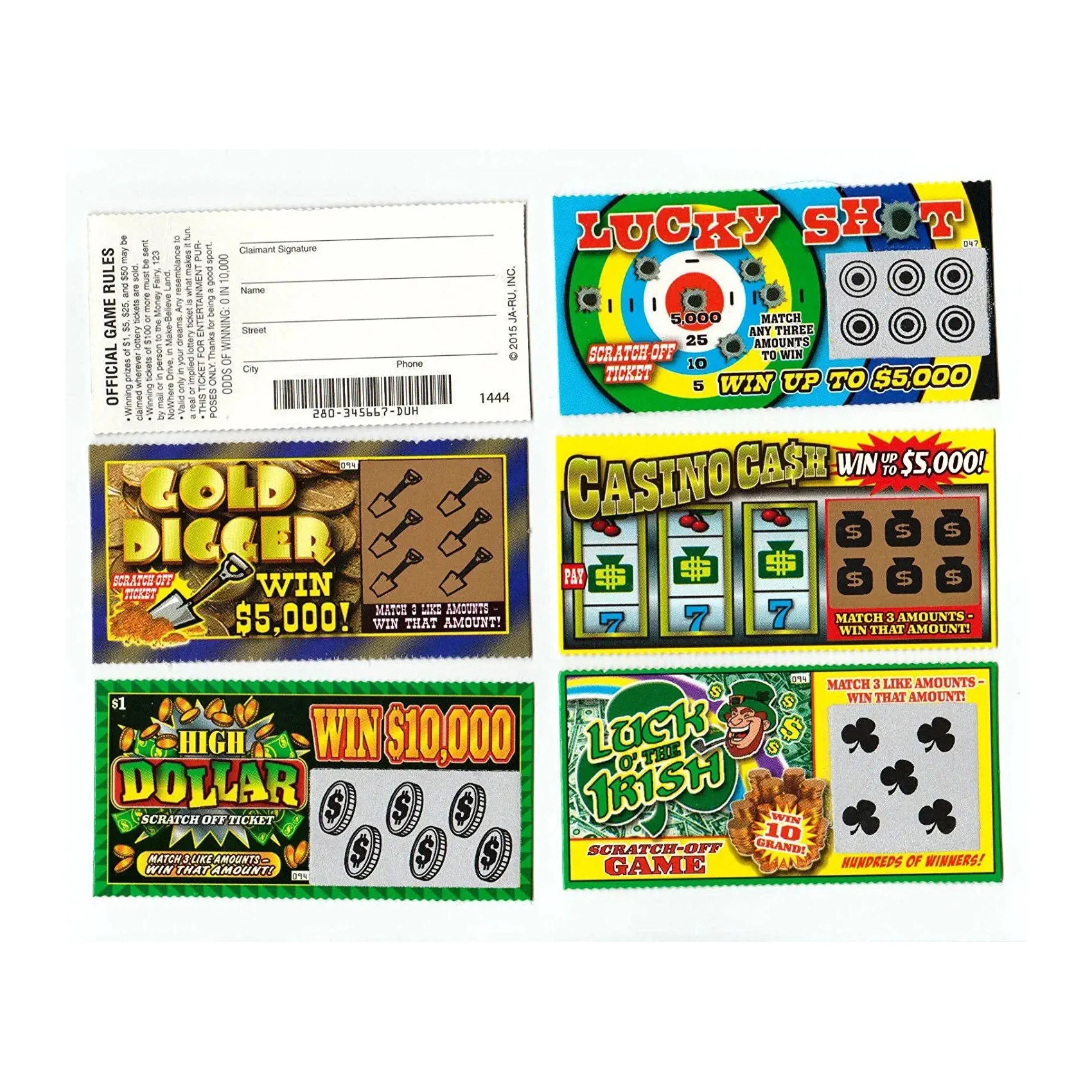 Nicro Custom Realist Lottery Scratch Tickets Bingo Game Cards Mischief Games Customized Playing Cards OEM Party Card Game