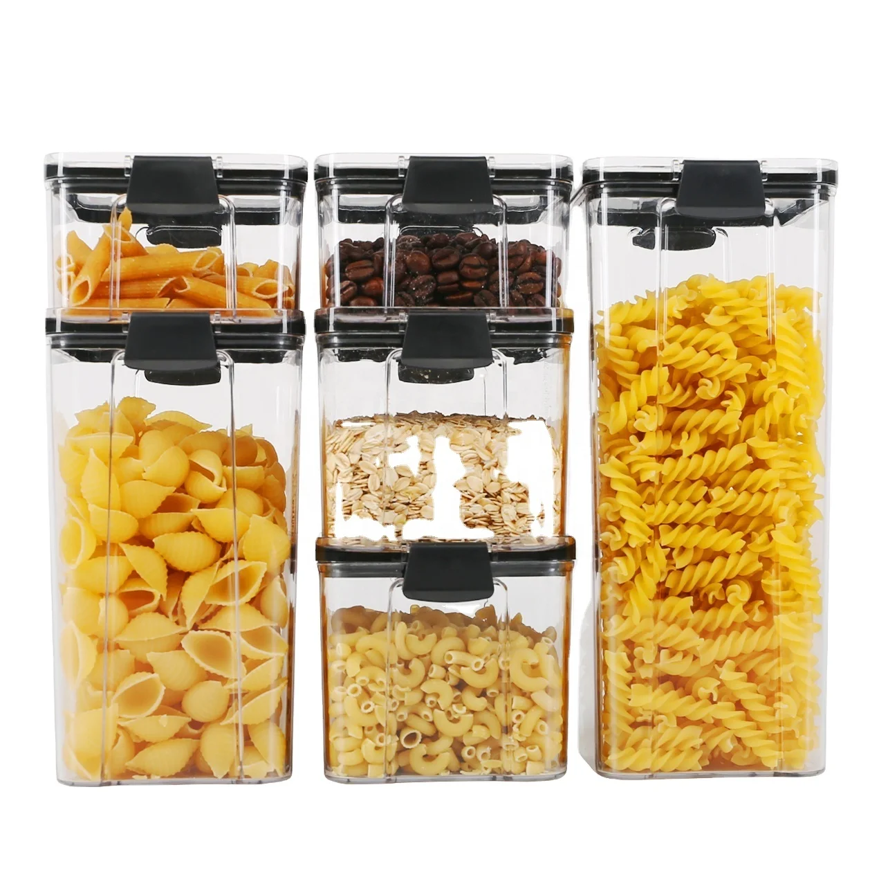 BPA Free Plastic Dry Food Canisters for Kitchen Pantry Organization and Storage Airtight Food Storage Container