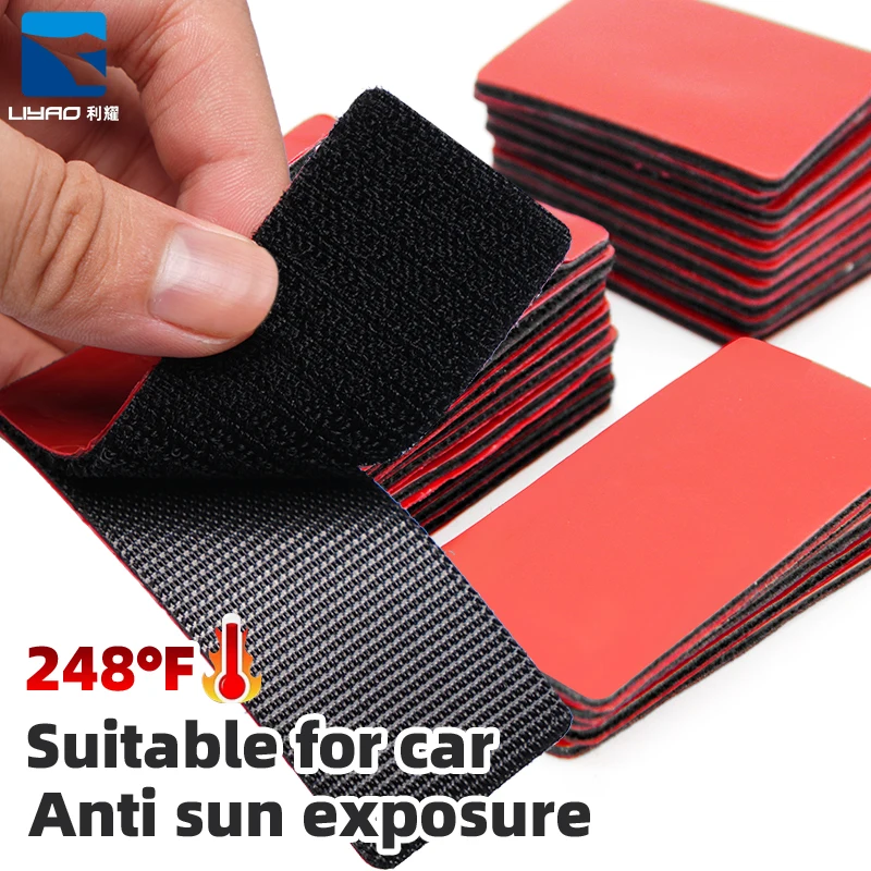 Upgraded High-Temperature Car Floor Mat Invisible Adhesive Magic Tape - Durable UV-Resistant Acrylic Backed Velcroes 32x80mm