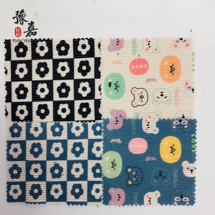 Custom printed corduroy 100% polyester velvet fabric for clothes trousers