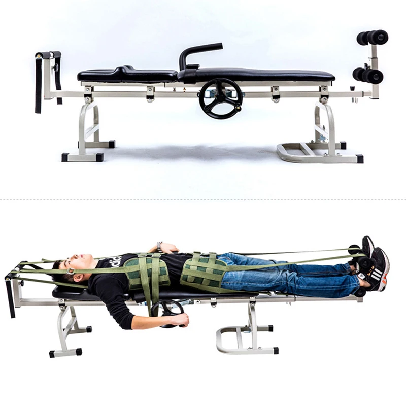 Multifunctional Steel Physiotherapy Traction Bed Narrow Version Comfortable Intermittent Lumbar Cervical Hospital Support Whole