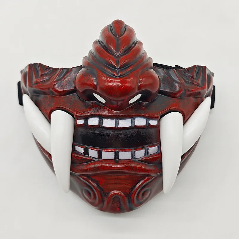 Hannya Face Half Halloween Masks Japanese Hannya Demon Oni Samurai Noh Kabuki Prajna Devil Mask Latex Party Masks