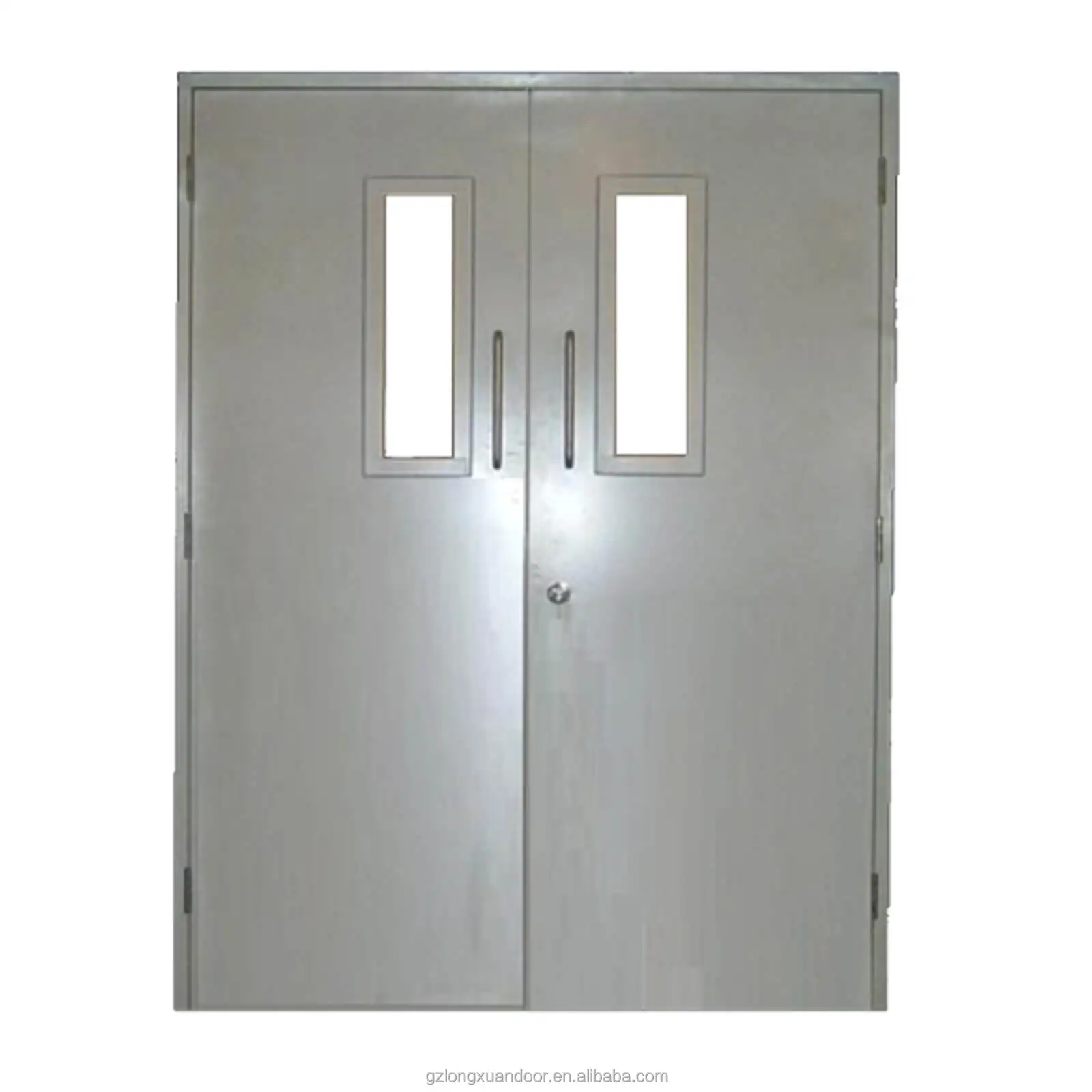 Factory Direct Sales Grain fire rated door Steel Main Gate Design Double glass Fire-proof Doors