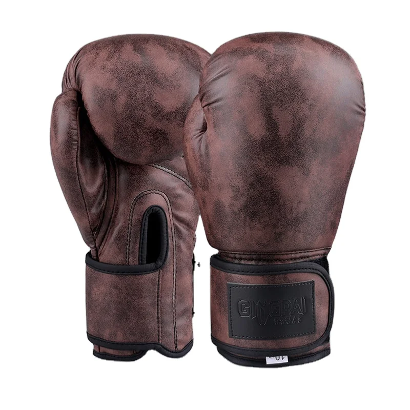 Weifang Edton Vintage Tan Brown high quality micor-fiber Leather Boxing Gloves personalized boxing gloves