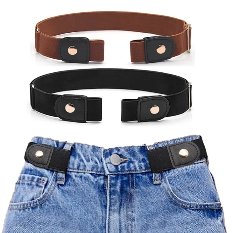 Buckle-less No Buckle Stretch Belt for Women Jean Buckle Free Adjustable Elastic Waist Belt No Bulge No Hassle Invisible Belts