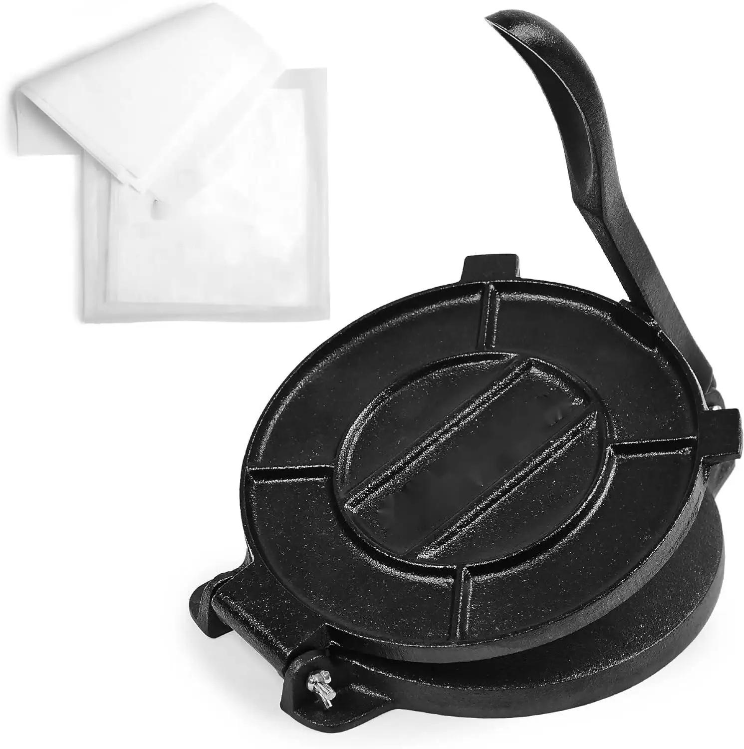Kitchen Heavy Duty Manual Corn Flour Press Pre-seasoned Cast Iron Taco Tortilla Press