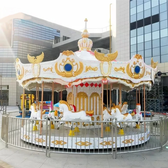 16 seats Large Carousel Horse Ride Amusement Park Equipment Merry go Round