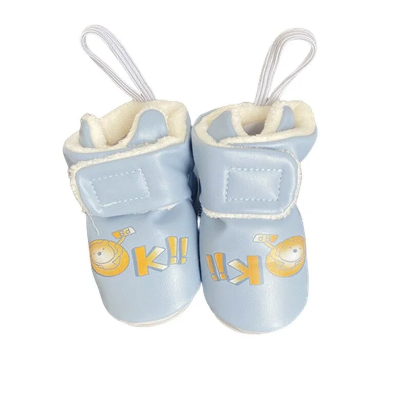 Custom Winter Thickened Leather Baby Girl Boy Shoes Toddler Infant Non Slip Soft Warm Boots Shoes