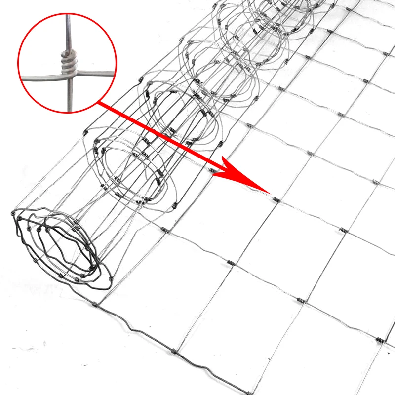Galvanized Sheep Livestock Wire Mesh Rolls Security Farm/Horse Cattle Field Fence for Fixed Knot/Deer
