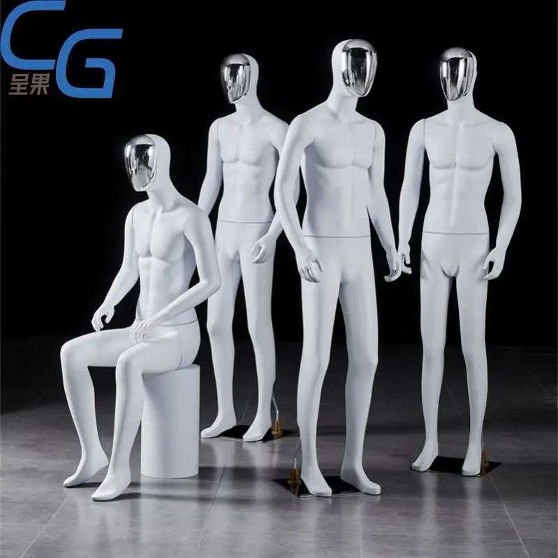 Low Price White Abstract Male Sports Mannequin Full Body Male Headless Mannequin for Clothes Display