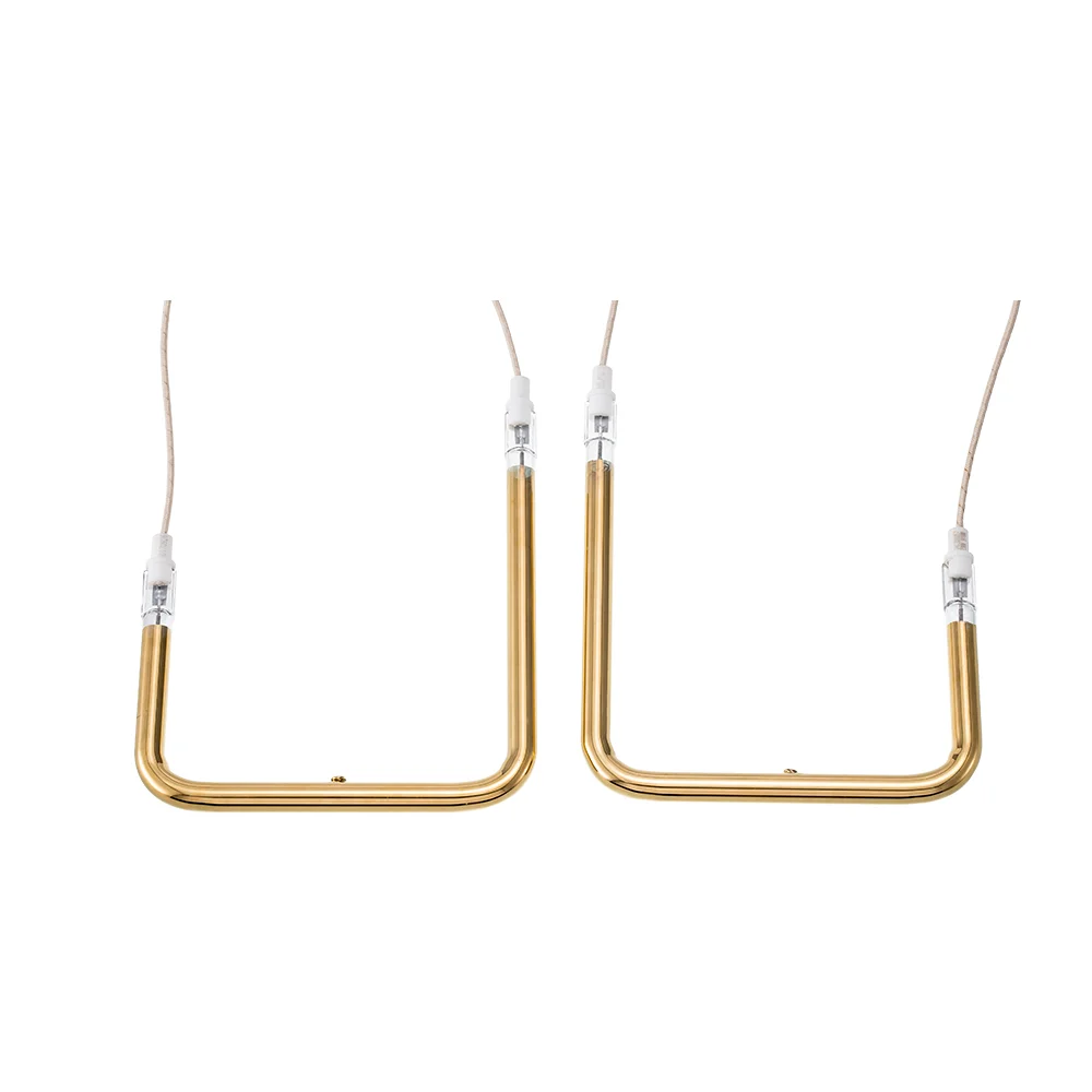 Specially customized infrared radiators for special-shaped halogen single tube semi gold-plated heating tubes