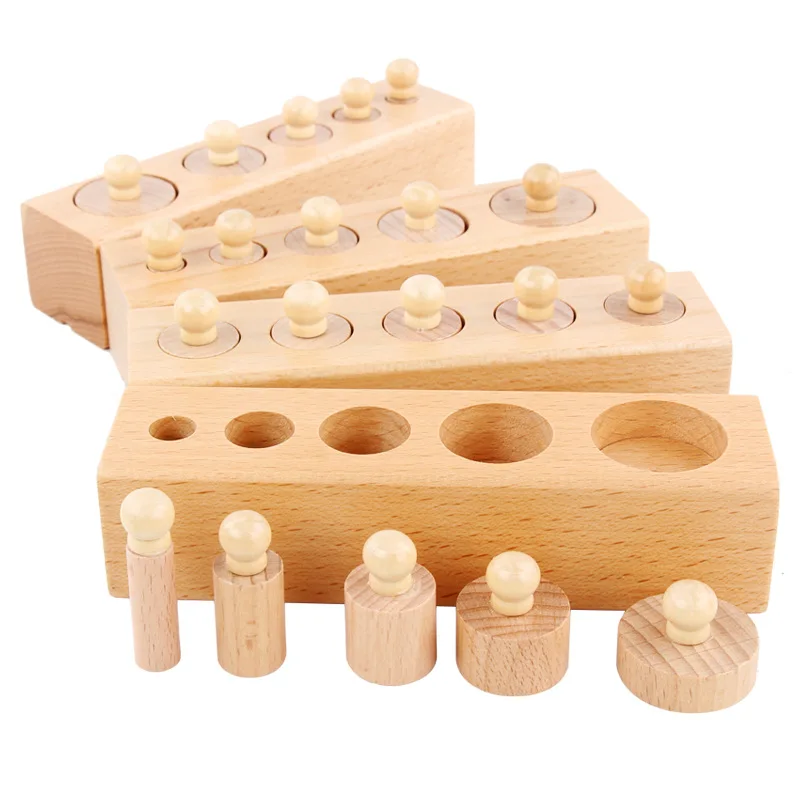 Montessori Educational Wooden Toys Children Cylinder Socket Blocks Toy Baby Early Learning Education Toy