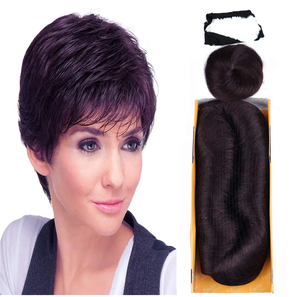 28 Pieces/bag  Indian human weaving hair extensions Short Femi Weave Double Weft curl Hair bundles  3-5Inch