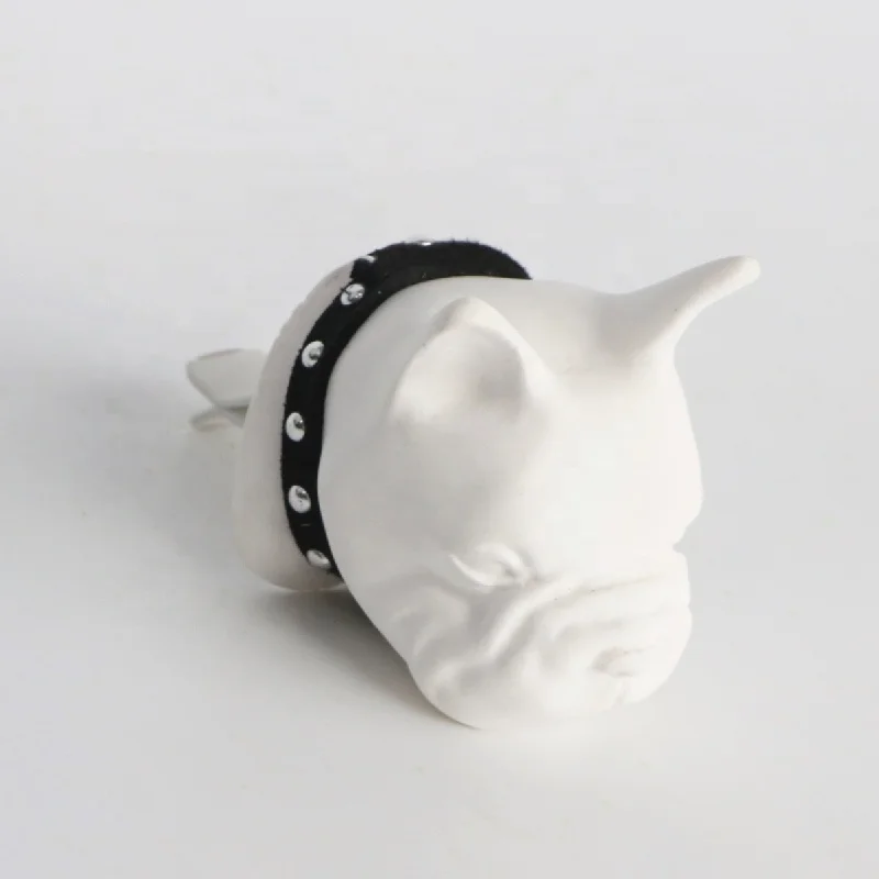Factory Wholesale Fragrance Perfume Accessory Cute Ceramic Dog Shaped Ceramic Car Air Conditioner Vent Clip Air Freshener