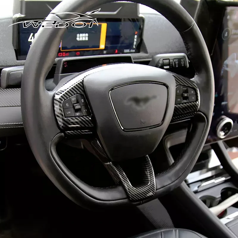 Car Steering Wheel Trim Frame Decorative High Quality Buttons Frame Cover Trim for Ford Mach-E Auto Interior Accessories