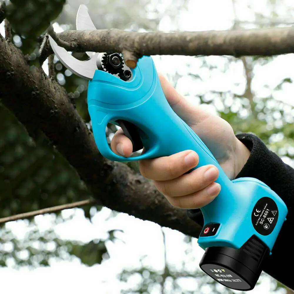 25mm Electric Cordless Secateur Branch Cutter Tree Pruning Shear Trimmer Scissors