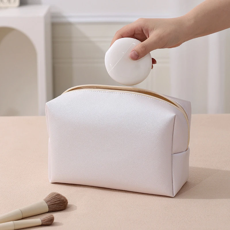 Wholesale High Quality Luxury PU Cosmetic Bag Portable Makeup Pouch with Zipper Waterproof Travel Toiletry Bag