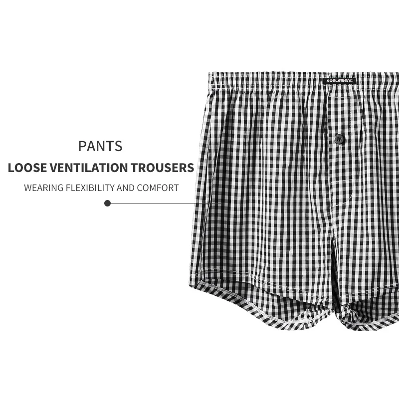 Factory wholesale custom logo mens 100% cotton boxer underwear soft pants elastic mens basic boxer briefs cotton pajamas