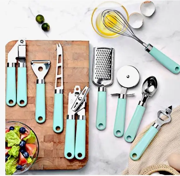 Kitchen Cooking Utensil Set - 9 Pcs Stainless Steel Kitchen Gadget Useful Kitchen Ware Kit Cookware