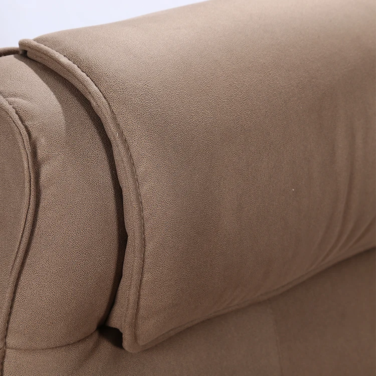 Living Room Furniture Brown Push Back Single Seat Manual Recliner Chair With Wooden Handle