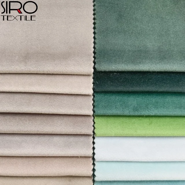 High quality 160 colors 300gsm plain 100% polyester holland velvet sofa fabric for cushion