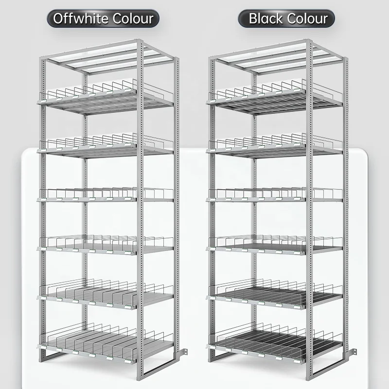 Gravity Flow Rack Rear Replenishment  Gravity Roller Shelving System Walk In Cooler Shelf Rack For Cold Room Freezer Shelf