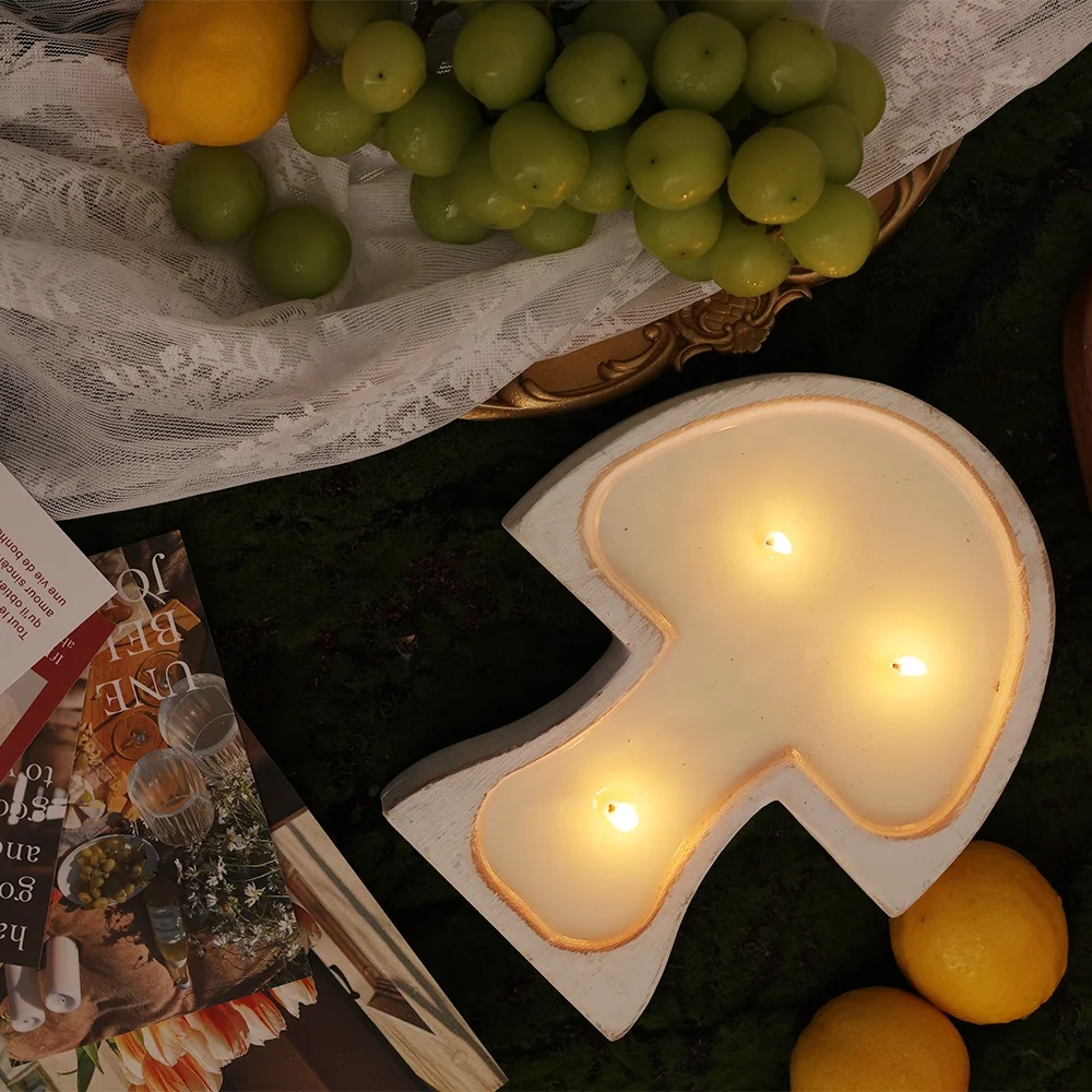 Mushroom Shape Wooden Dough Bowls  Dough Bowl Candle Hand Carved Wood Bowl Candle Hand-Poured 100% Soy Candle Wax