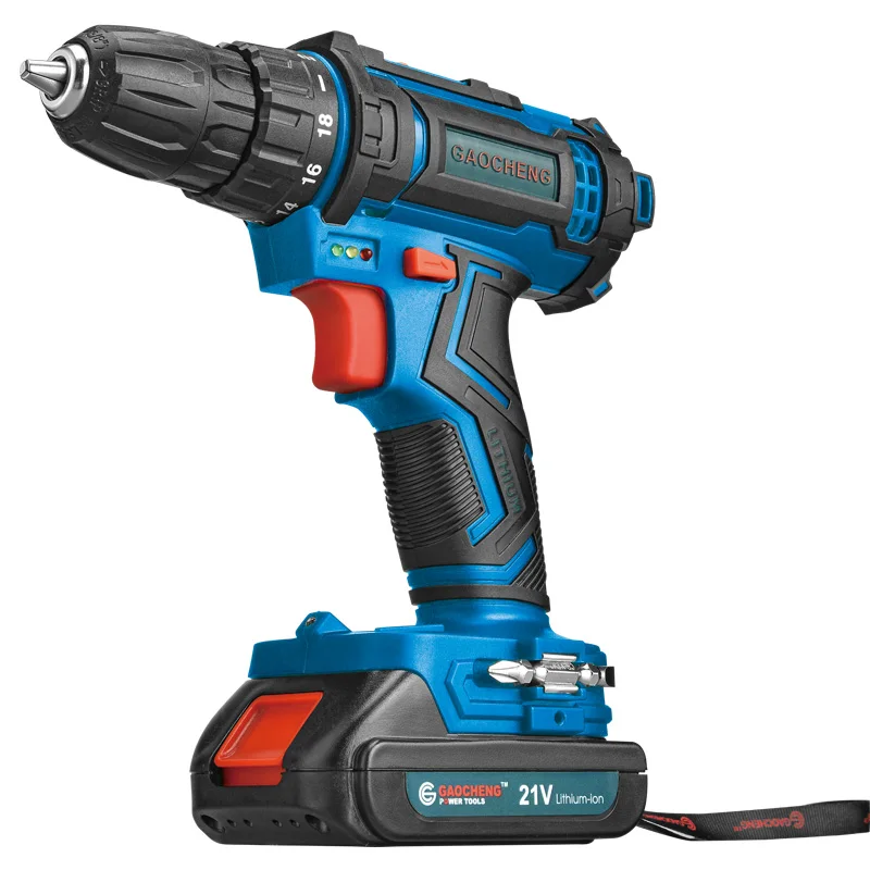 Factory Oem Bit Electric Screwdriver 21v Power Drills Kit Tools Impact Cordless Drill Power Tool Set Box Industrial Brush Motor